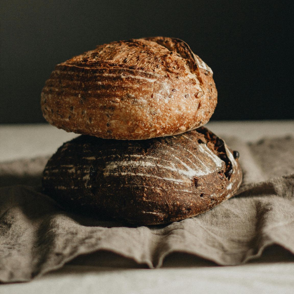 Nice stack of sourdough breads